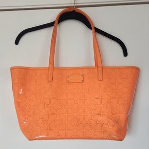 Kate Spade metro harmony tote orange zipper closure